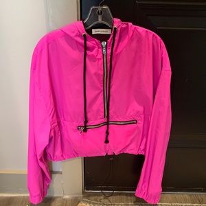 Pink Cropped Windbreaker